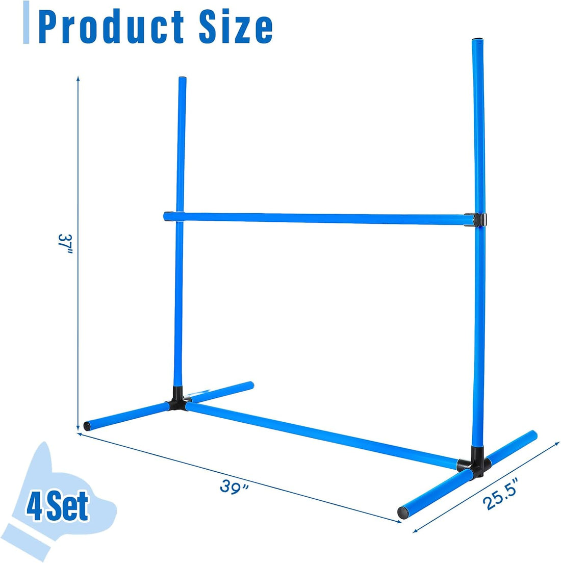 Shappy 4 Pcs Dog Agility Jumps Adjustable Height Hurdles with Bag