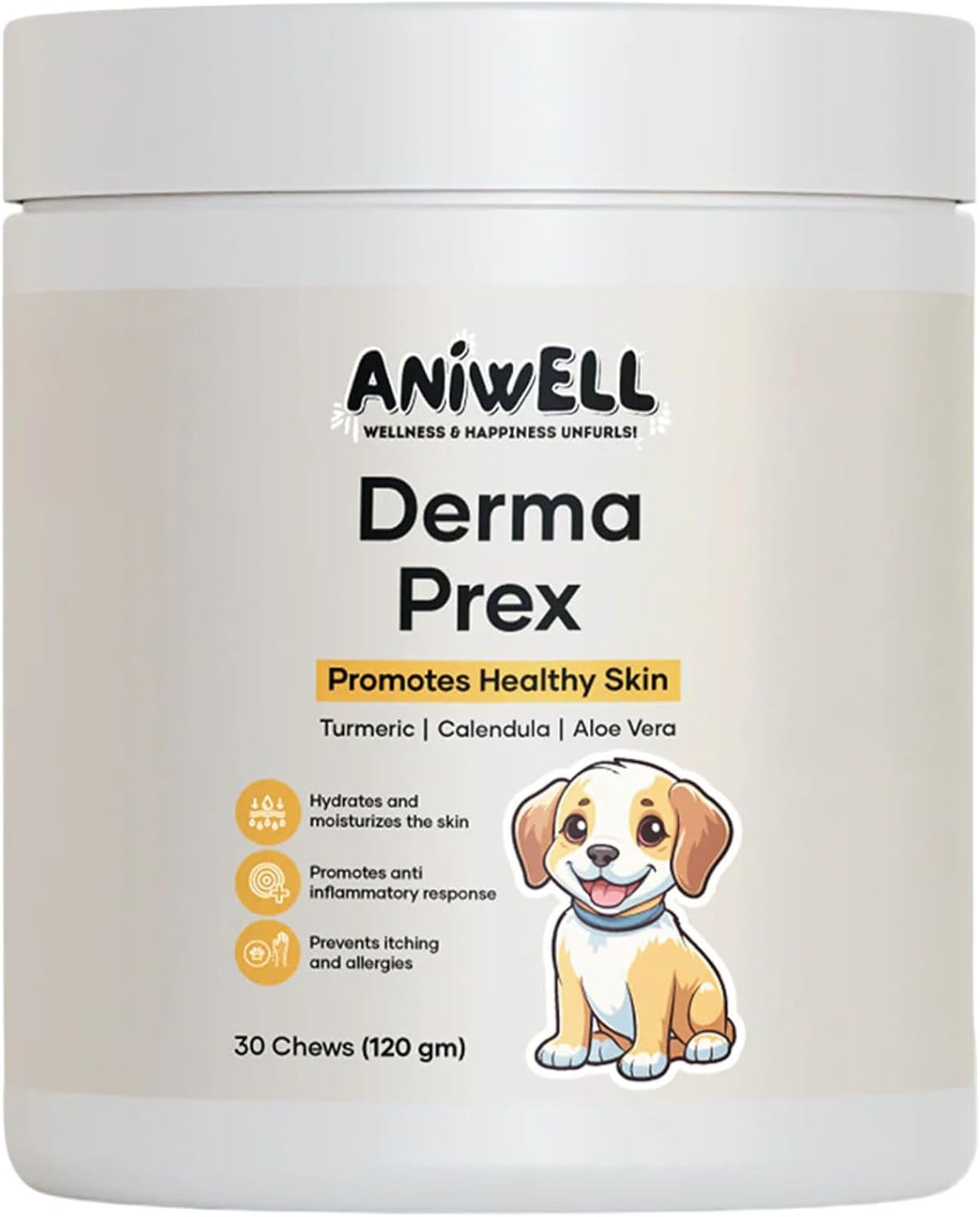 DermaPrex Dog Allergy Chews – Anti Itch for Dogs | Borage Oil, Omega 3