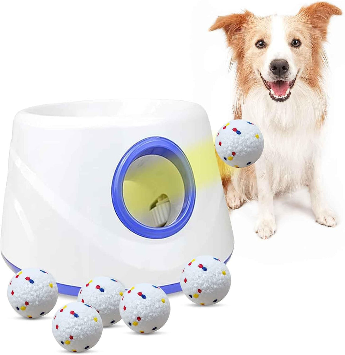 Automatic Dog Ball Launcher, with 6 2.3" ETPU Balls