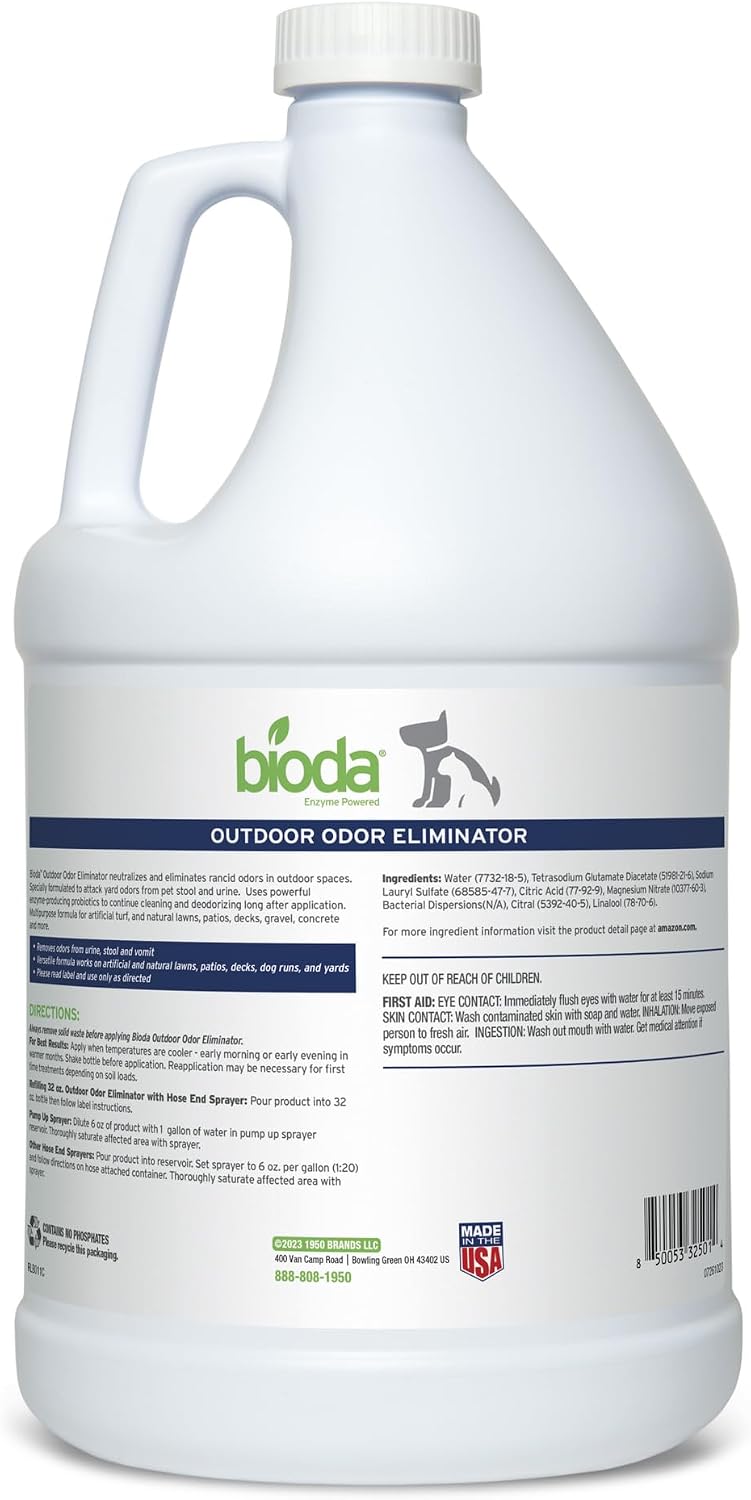 Bioda Probiotic Natural Outdoor Odor Eliminator, 1 gal Refill, Enzyme