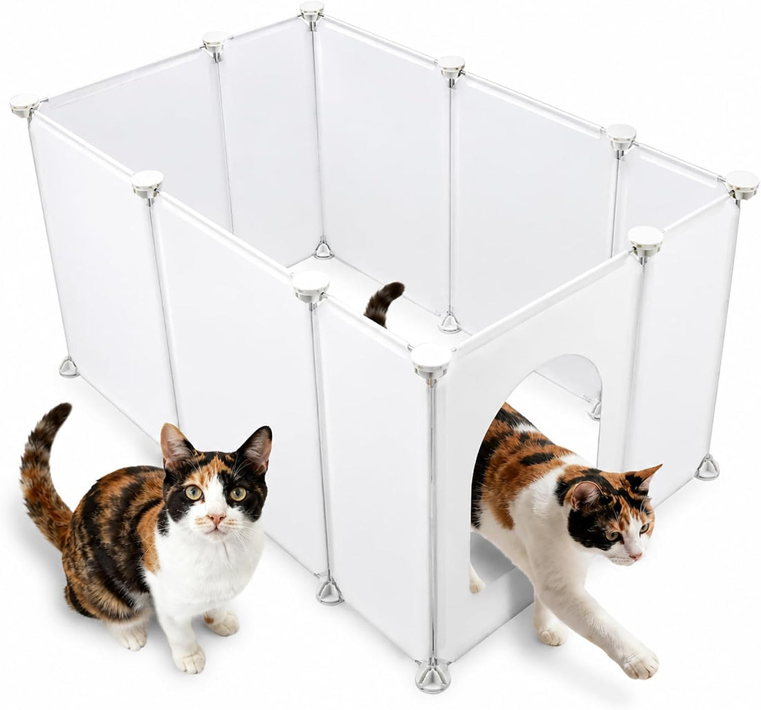 FHTONGE Large Cat Litter Box Enclosure Splash Guard to Protect Wall
