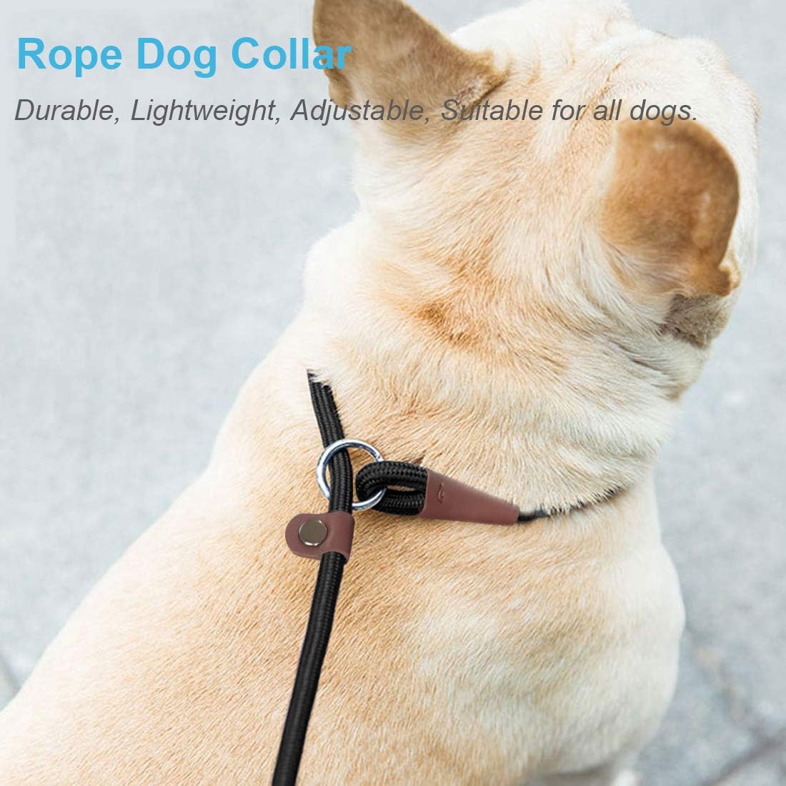 MayPaw Slip Collar Nylon Rope Adjustable Collar for Dog Training- No