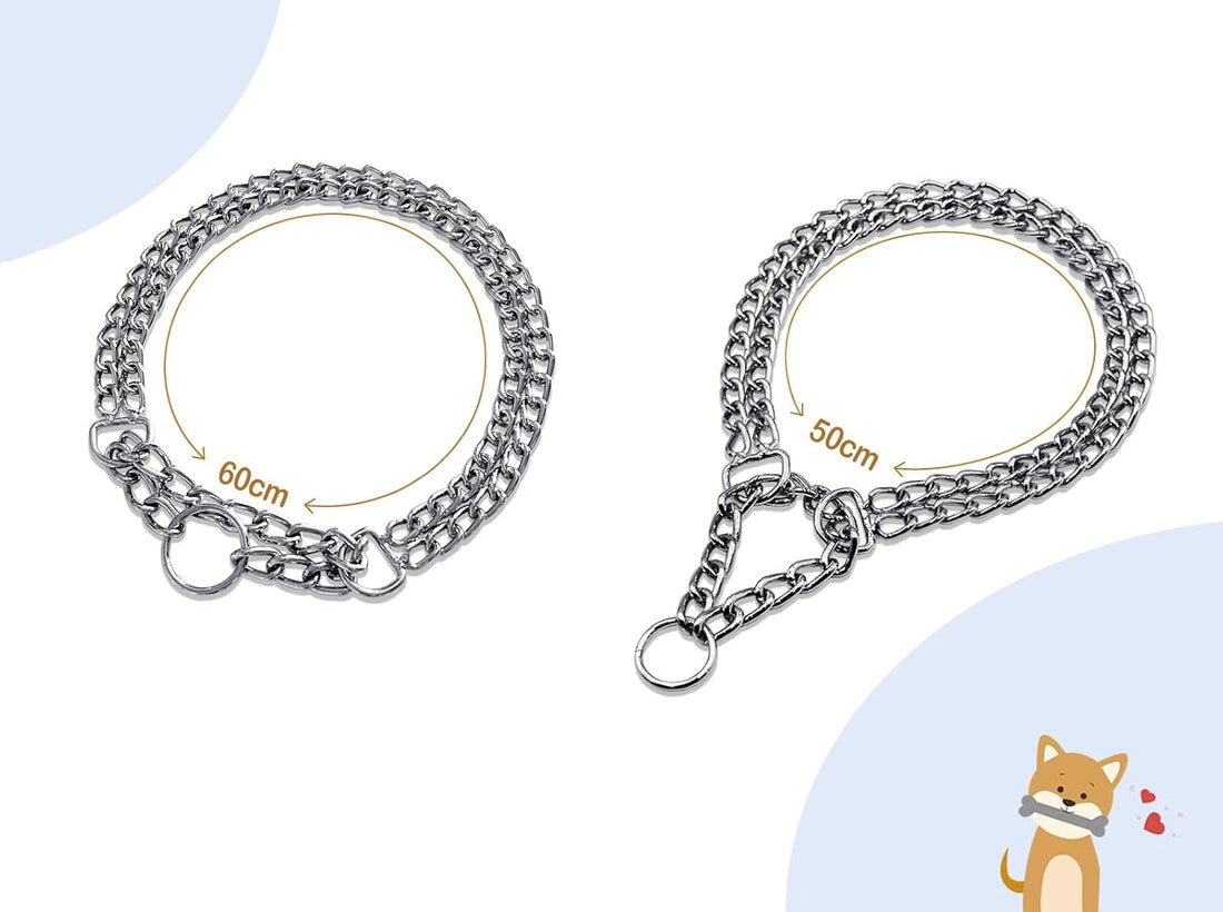Dog Chain Collar Metal Martingale Anti Chew Training Collars Chew