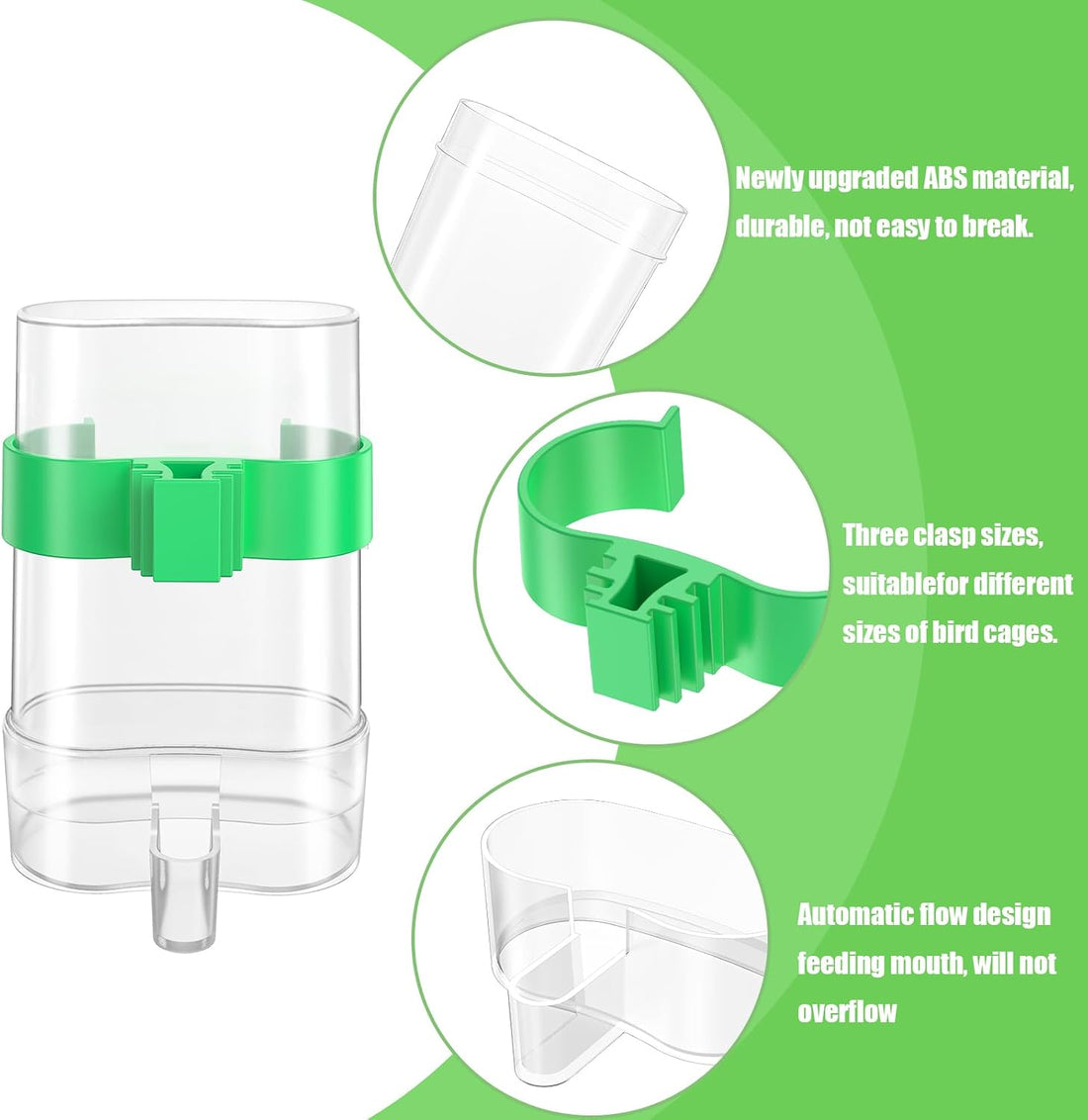 CLPOAWC Bird Water Dispenser, Bird Cage Feeder