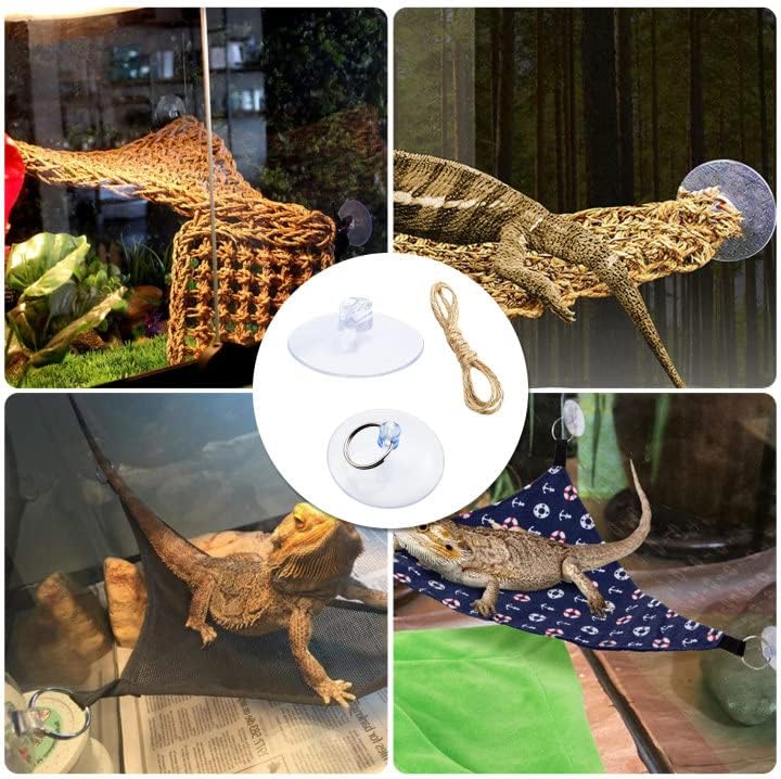 Knana 6pcs Reptile Terrarium Suction Cups for Bearded Dragon Hammock