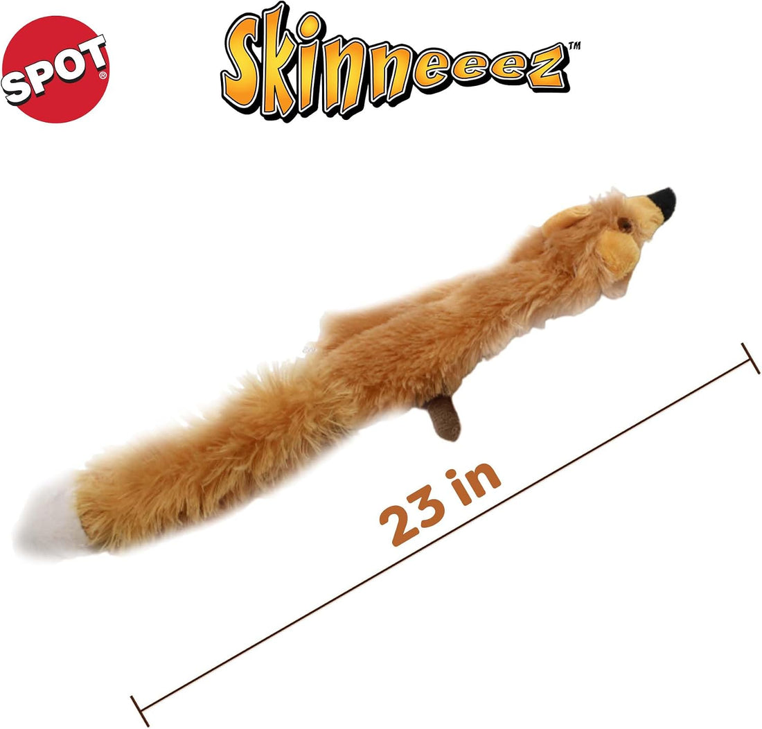 SPOT Skinneeez Fox 23-Inch Stuffing-Free Plush Dog Toy