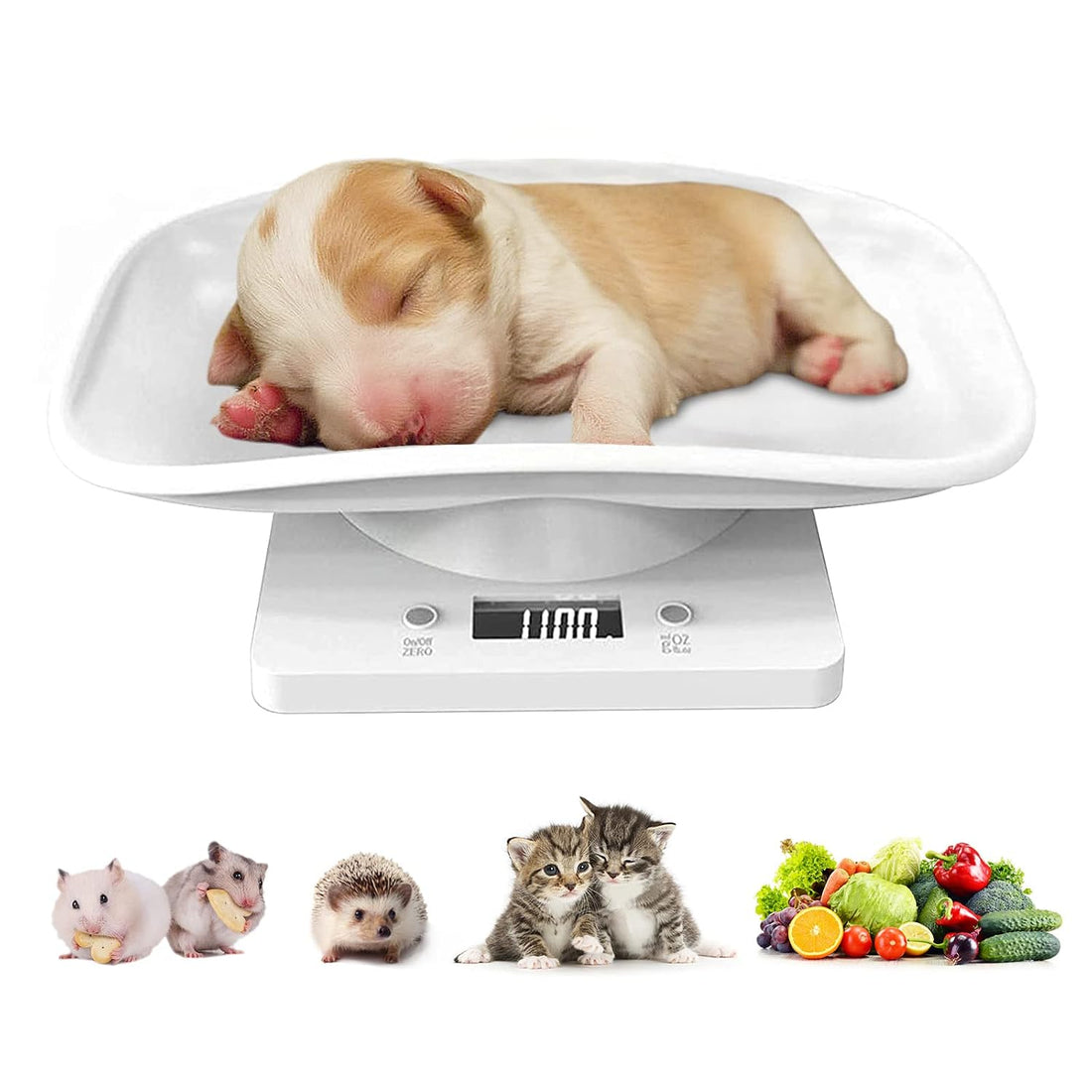 Digital Pet Scale 33 lb/15 kg, 1g Precision LED Small Animal Scale