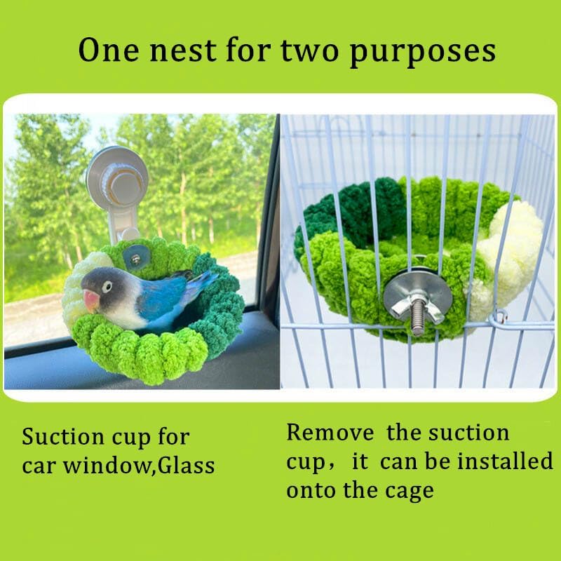TAKSDAI Portable Suction Cup Bird Perch Nest for Travel Car Window