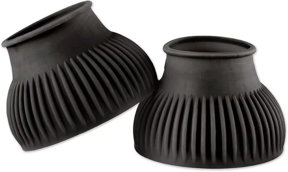 SmartEquine Horse Bell Boots, Pair (2), Medium (M), Black