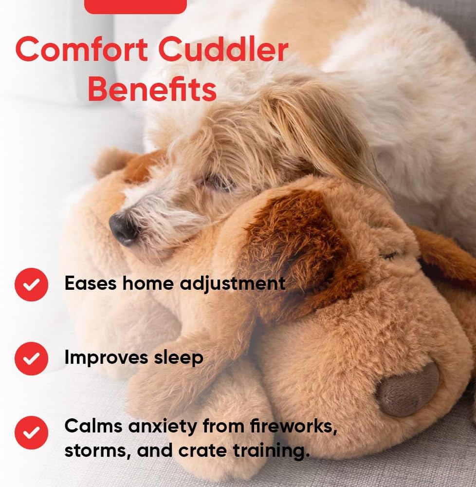 iHeartDogs Heartbeat Puppy Toy - Comfort Cuddler Pillow