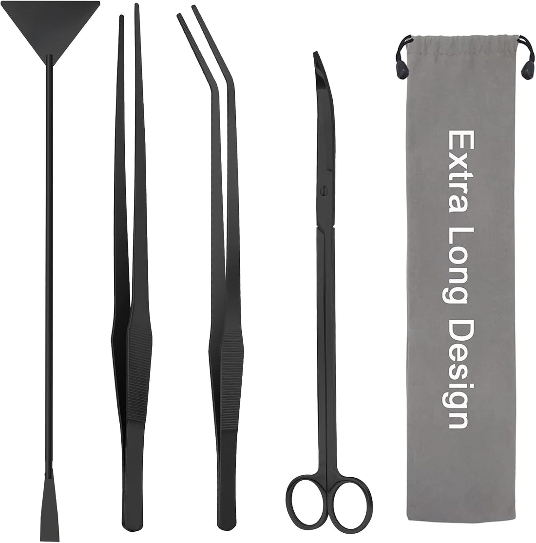 15" Aquarium Aquascape Tools Kit 4P Stainless Steel Aquascaping Set