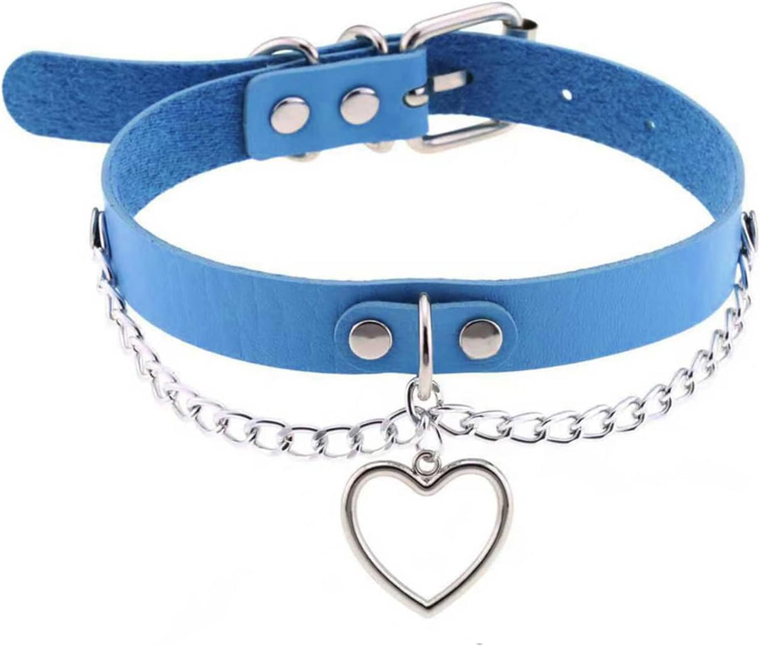 Long Chain Leash with Red PU Handle