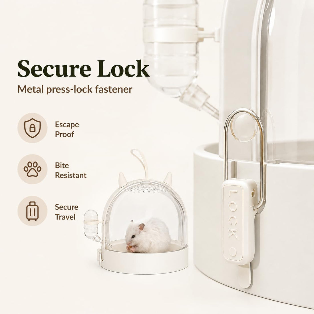 Hamster Travel Cage with Water Bottle