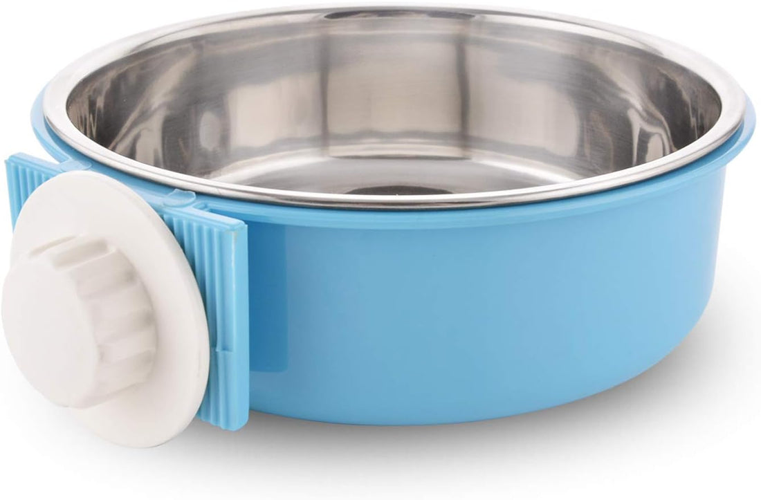Crate Dog Bowl Removable Stainless Steel Water Food Feeder Bowls Cage