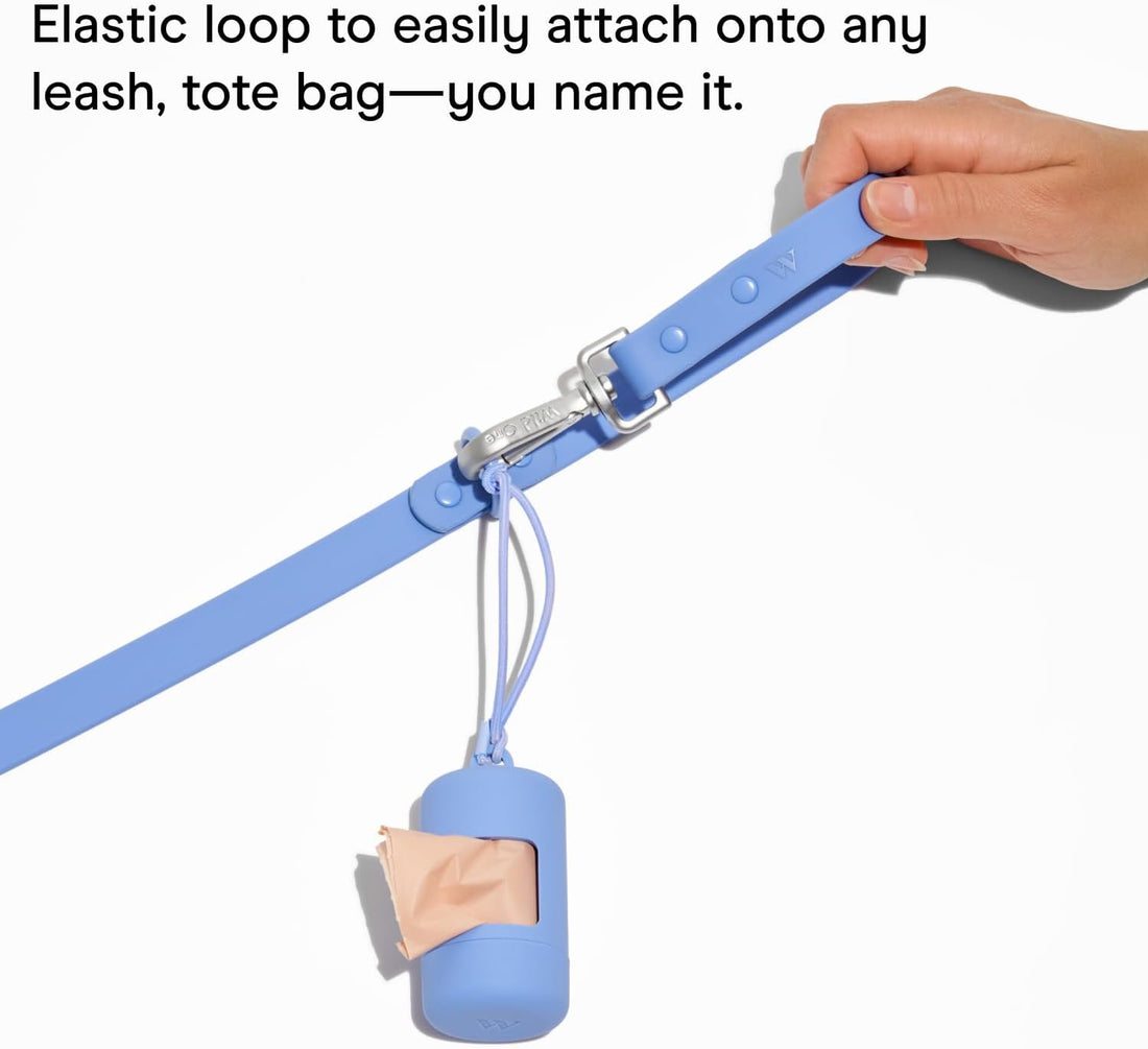 Wild One Dog Poop Bag Holder and Dispenser with Leash Attachment