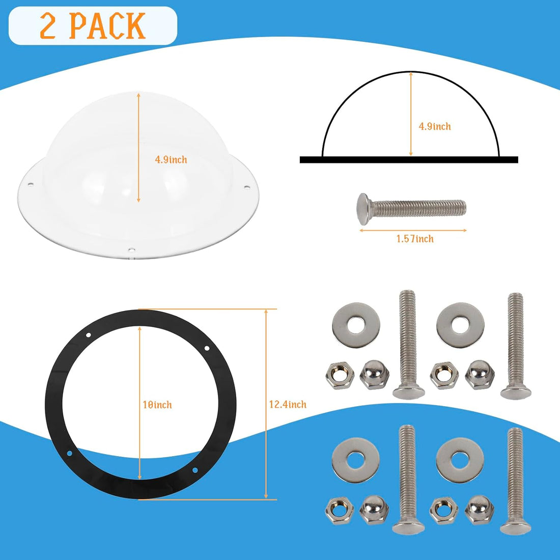 2 Pack Dog Fence Window with Air Holes Diameter 12.44" Deep 4.92"