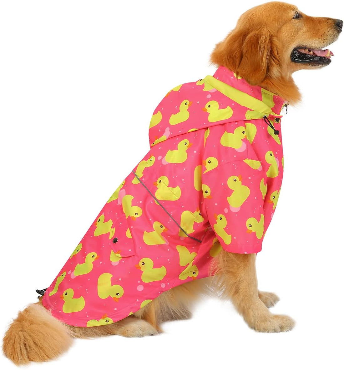 HDE Premium 2-Layer Zip Dog Raincoat Poncho w/Leash Hole & Hood B