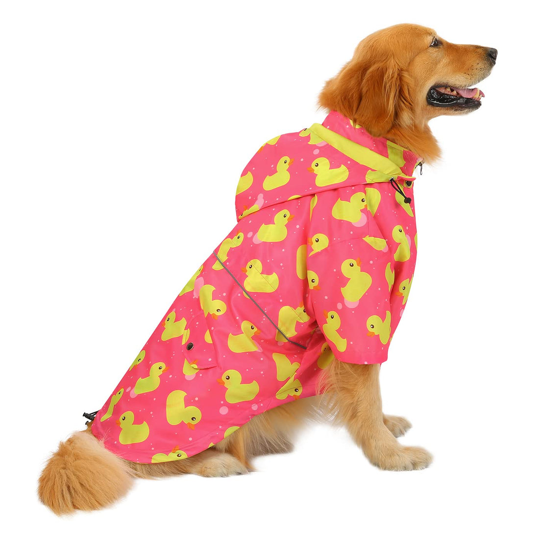 HDE Dog Raincoat Poncho Double Layer Zip Rain Jacket with Removable