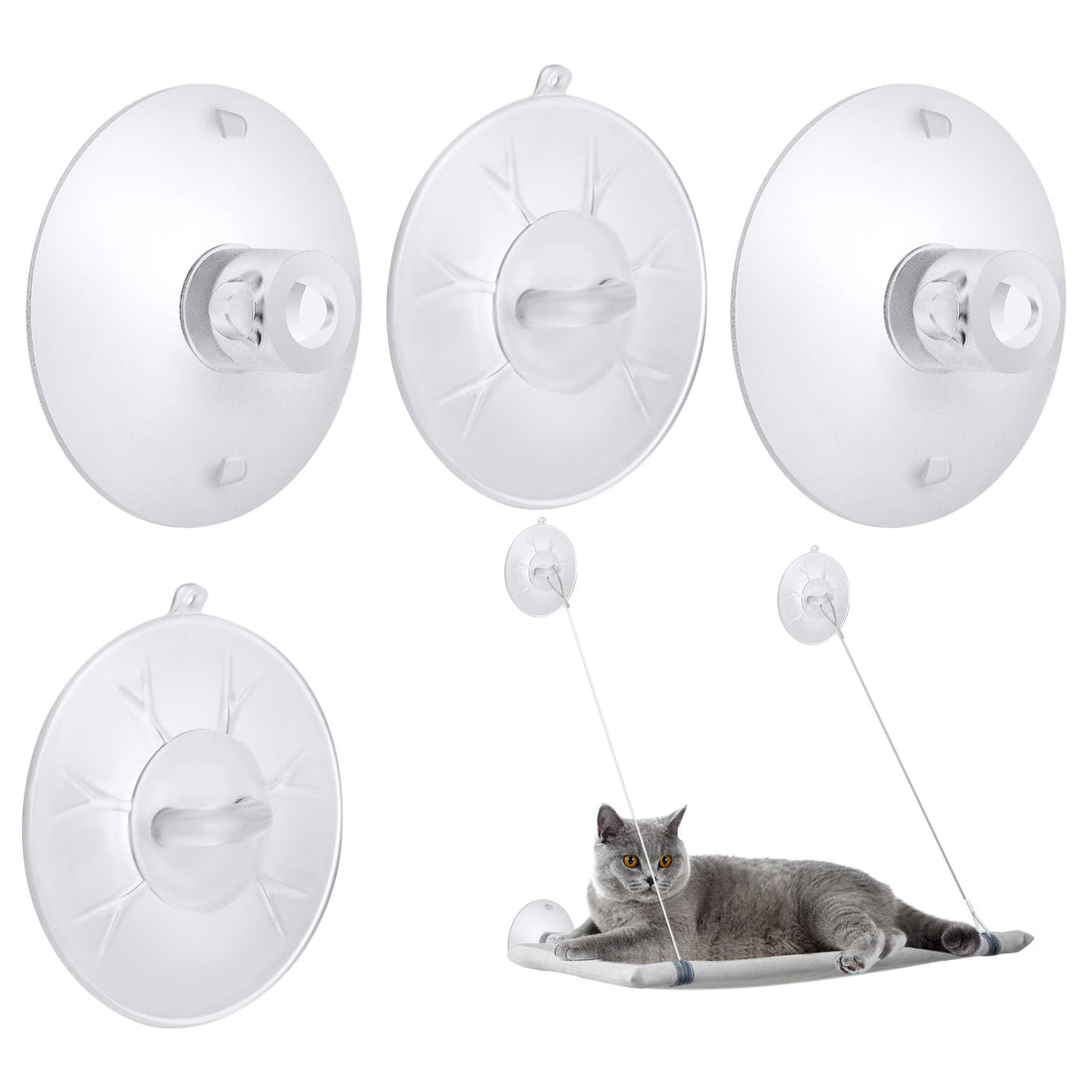 4 Pieces Cat Window Perch Suction Cup