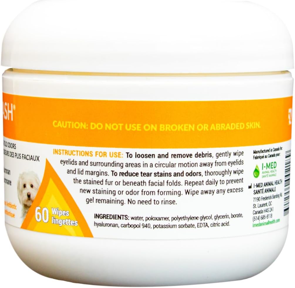 I-LID ’N LASH Vet Dog Eye Wipes - Tear Stain Preventer for Dogs