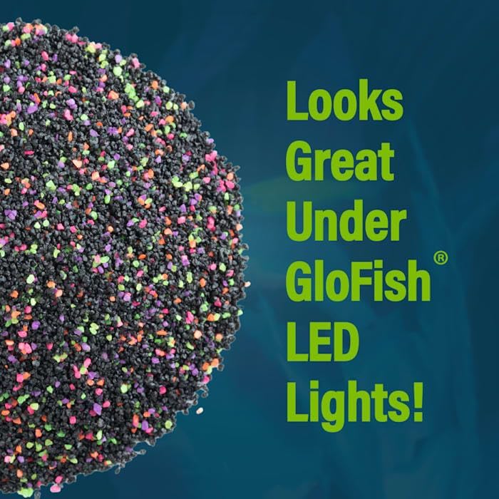 GloFish Aquarium Sand, Black with Fluorescent Accents, 5 lbs