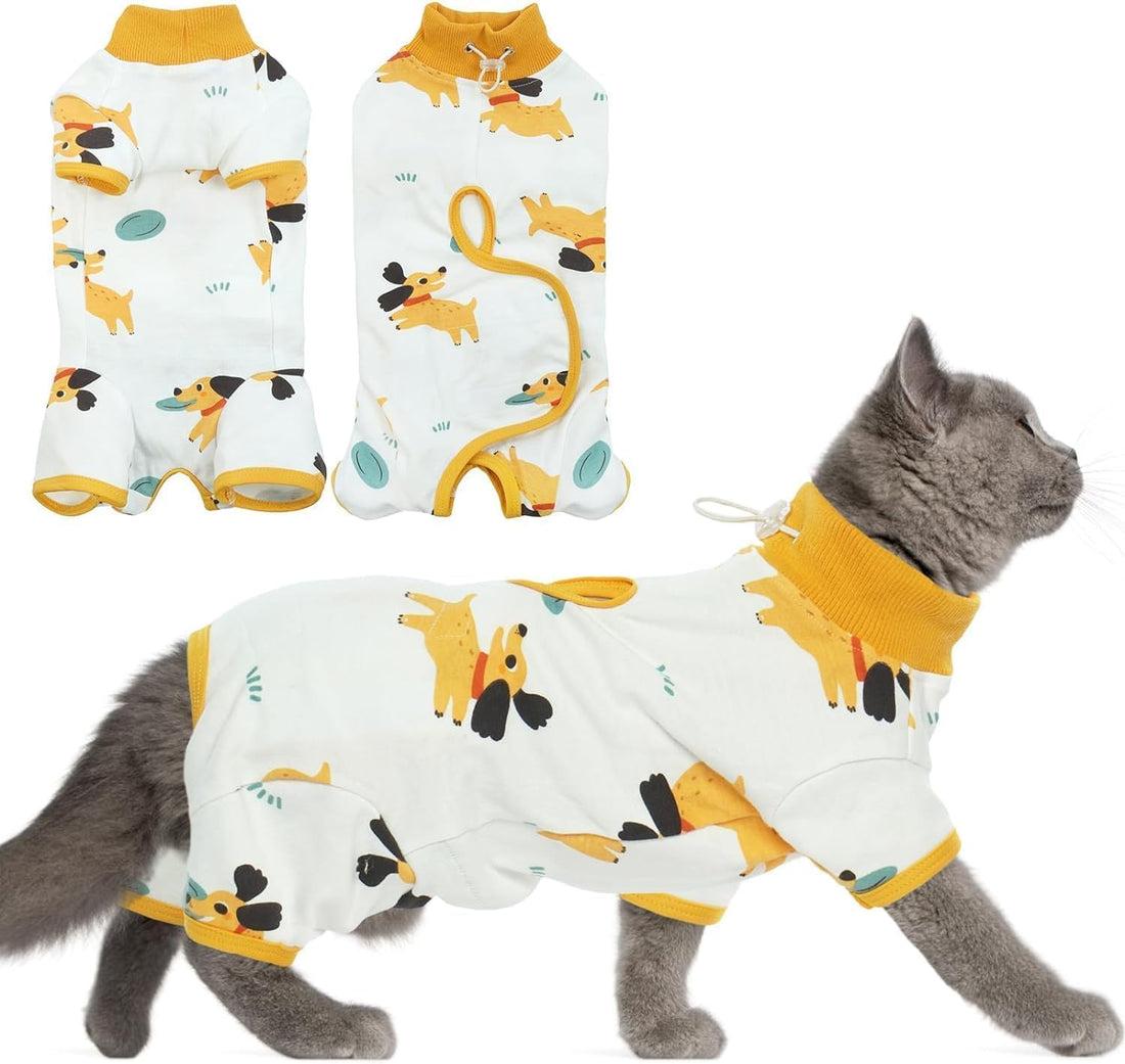 DENTRUN Cat Surgery Recovery Suit Female Male