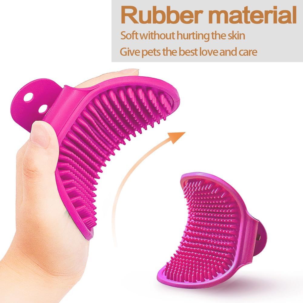 Aoche Dog Bath Brush Pet Bath Comb Brush Soothing Massage Rubber Comb