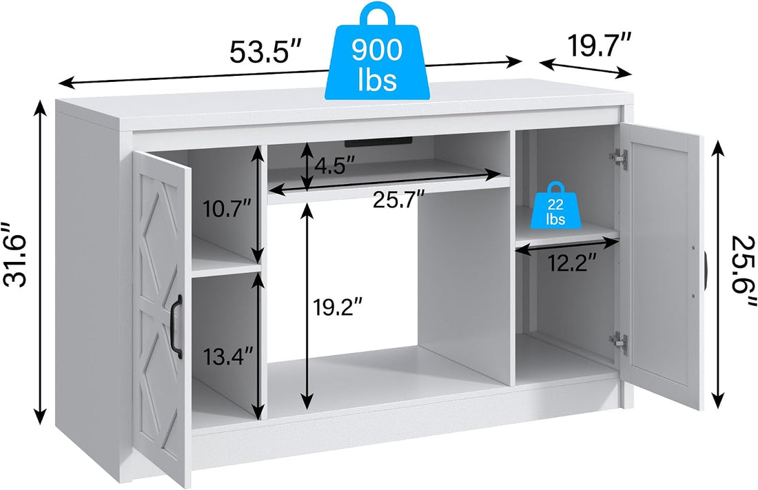 kepptory 75-120 Gallon Fish Tank Stand with Diamond Doors & Power