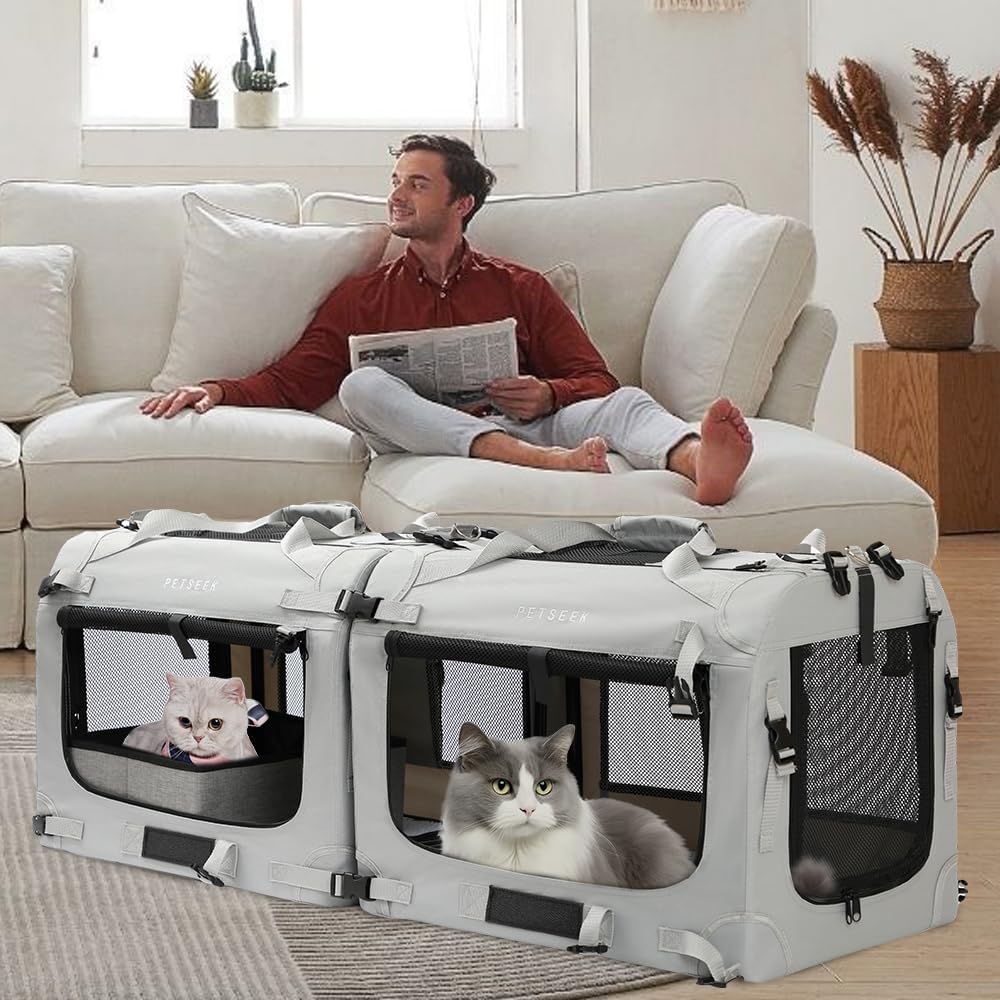 Extra Large Soft-Sided Cat Carrier for Two Cats