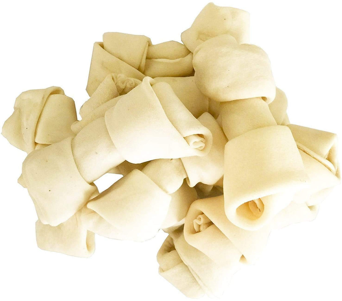 PET MAGASIN Natural Rawhide Bones Chewing Dog Treats, 10-Pack)
