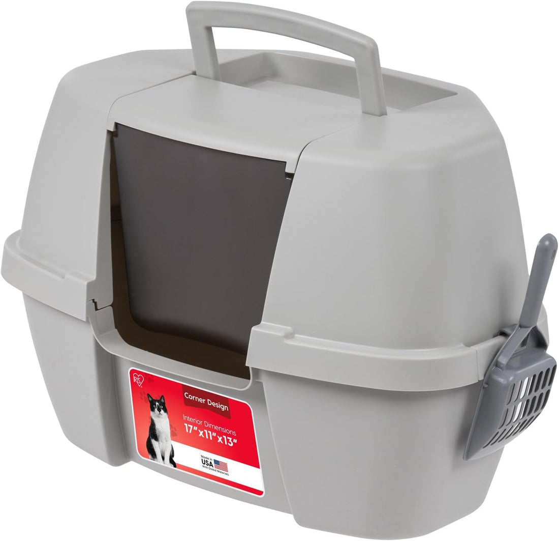 IRIS USA Large Front Door Cat Litter Box, Walk-in Entry
