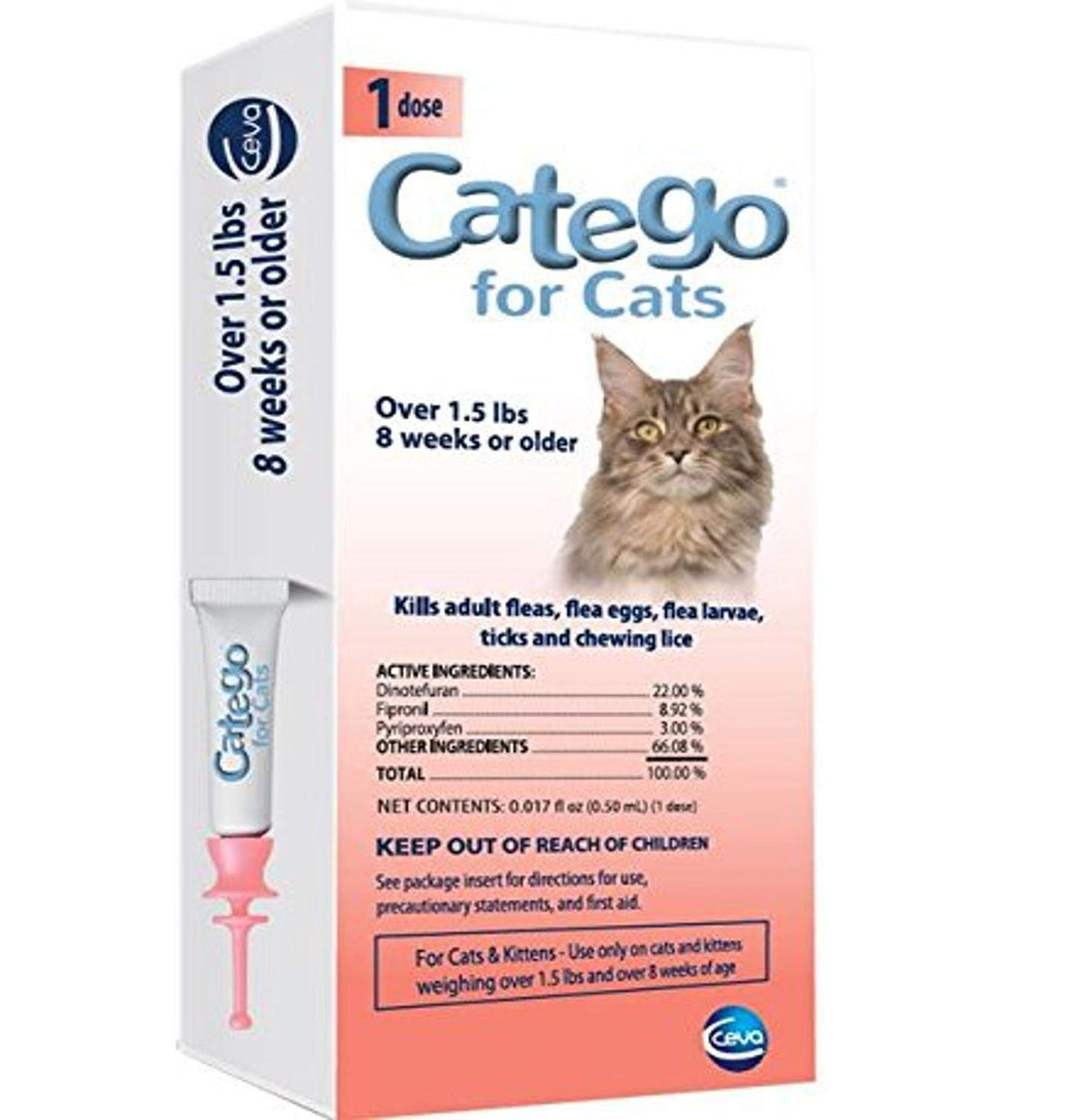 Catego for Cats Flea and Tick Treatment & Prevention 1-Month Supply