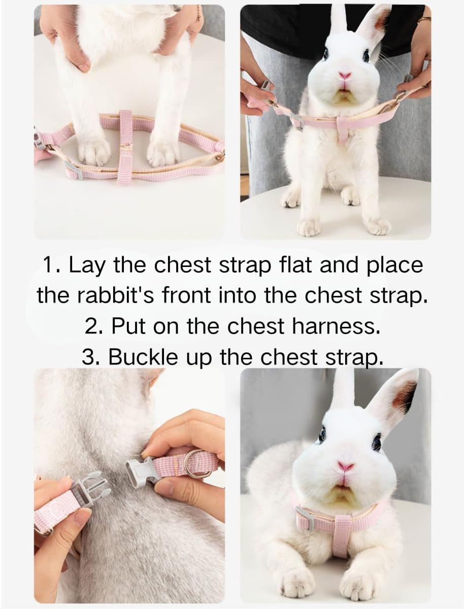 Rabbit Harness Leash Small Pet Adjustable Escape Proof Vest