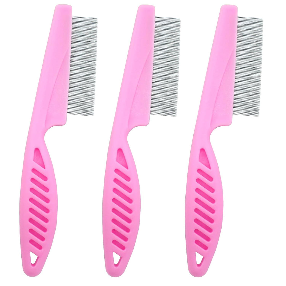 Flea Comb for Dogs and Cats, Pink, 3pcs