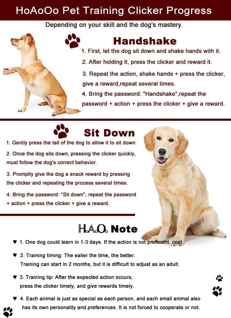 HoAoOo Pet Training Clicker with Wrist Strap - Dog Training Clickers