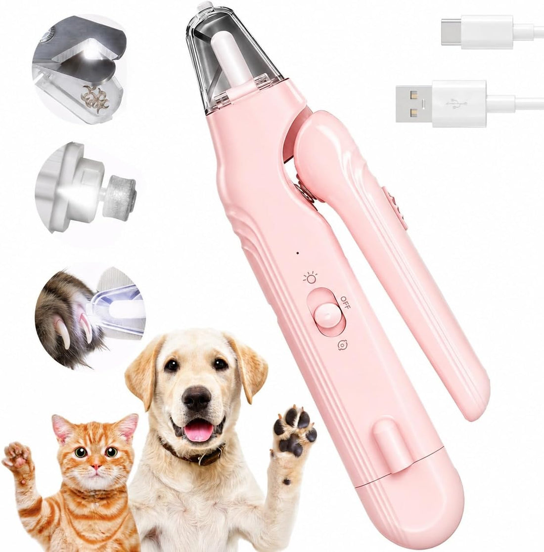 Dog Nail Clippers & Grinder with LED