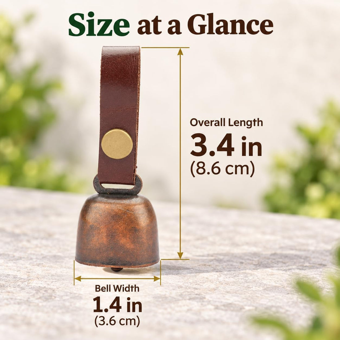kcrygogo Dog Collar Bell with Leather Snap Strap