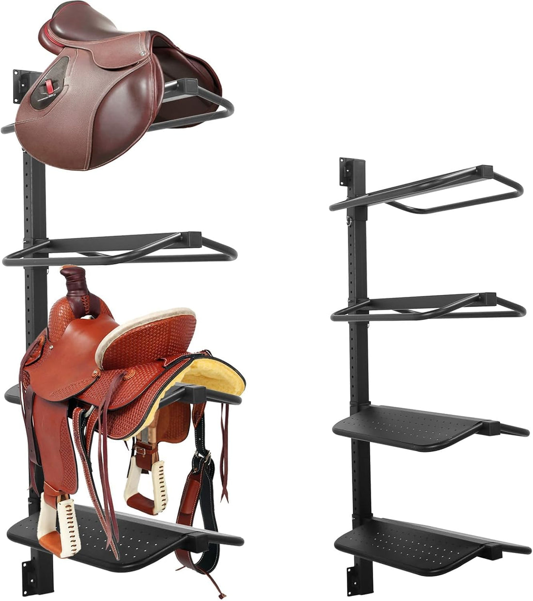 Sidasu Saddle Rack Wall Mount 4 Tier, Heavy Duty Horse Tack Storage