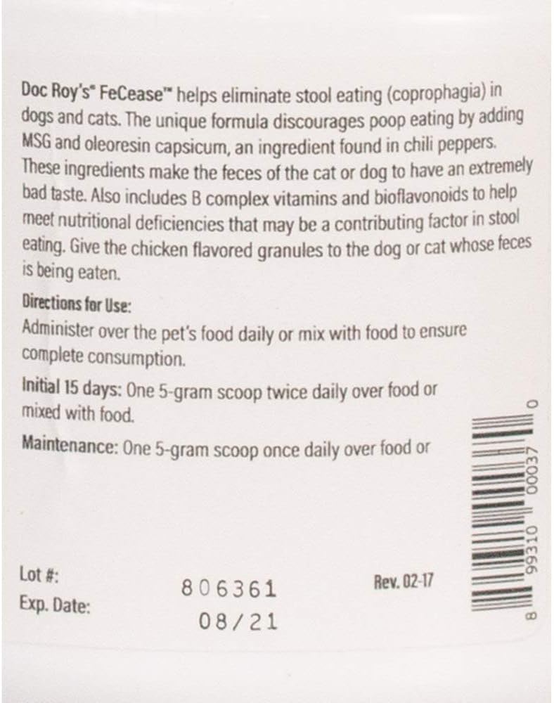 Doc Roy's FeCease Stool Eating Deterrent for Dogs, 300 gm