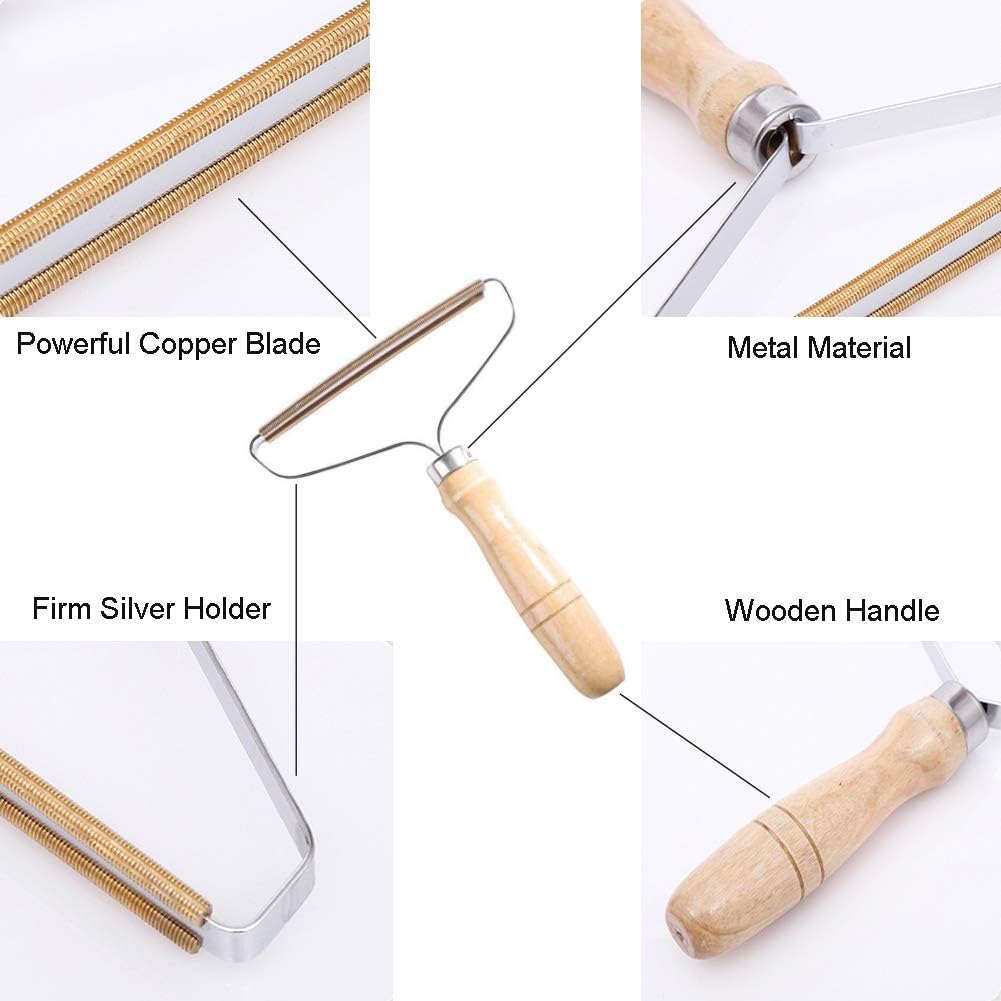 Carpet Pet Hair Remover, Portable Wooden Handle Lint Roller