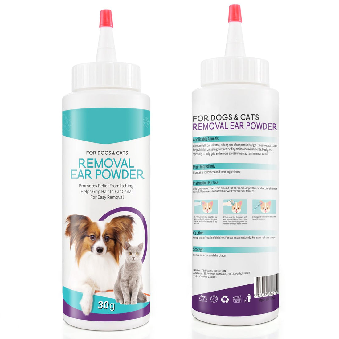 ALIVO Dog Ear Cleaner, Ear Cleaning Powder for Dogs & Cats Ear