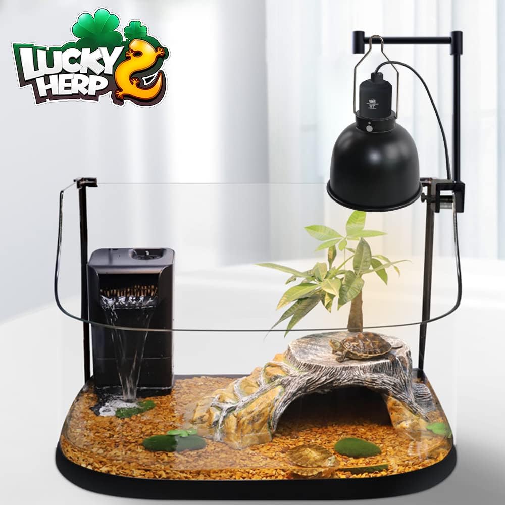 LUCKY HERP Aluminum 5.5inch Shallow Dome Reptile Light Fixture