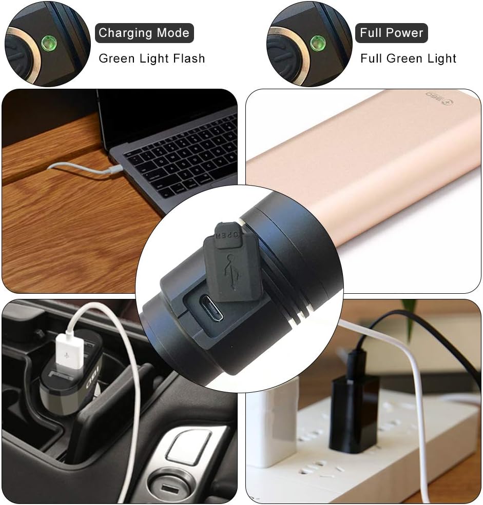 COSMOING 395nm UV Flashlight, Rechargeable Black Light Flashlight