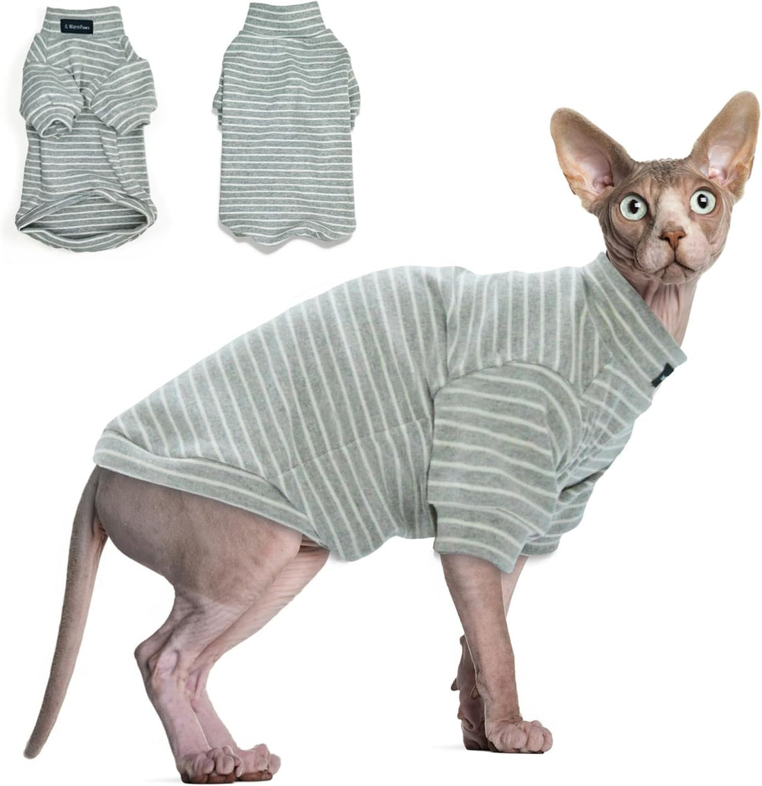 Sphynx Cat Sweater Soft Warm Long Sleeve Fleece for Cats&Small Dogs