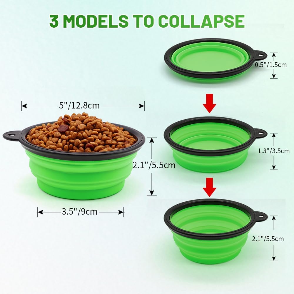 Collapsible Dog & Cat Bowls, Two-Pack