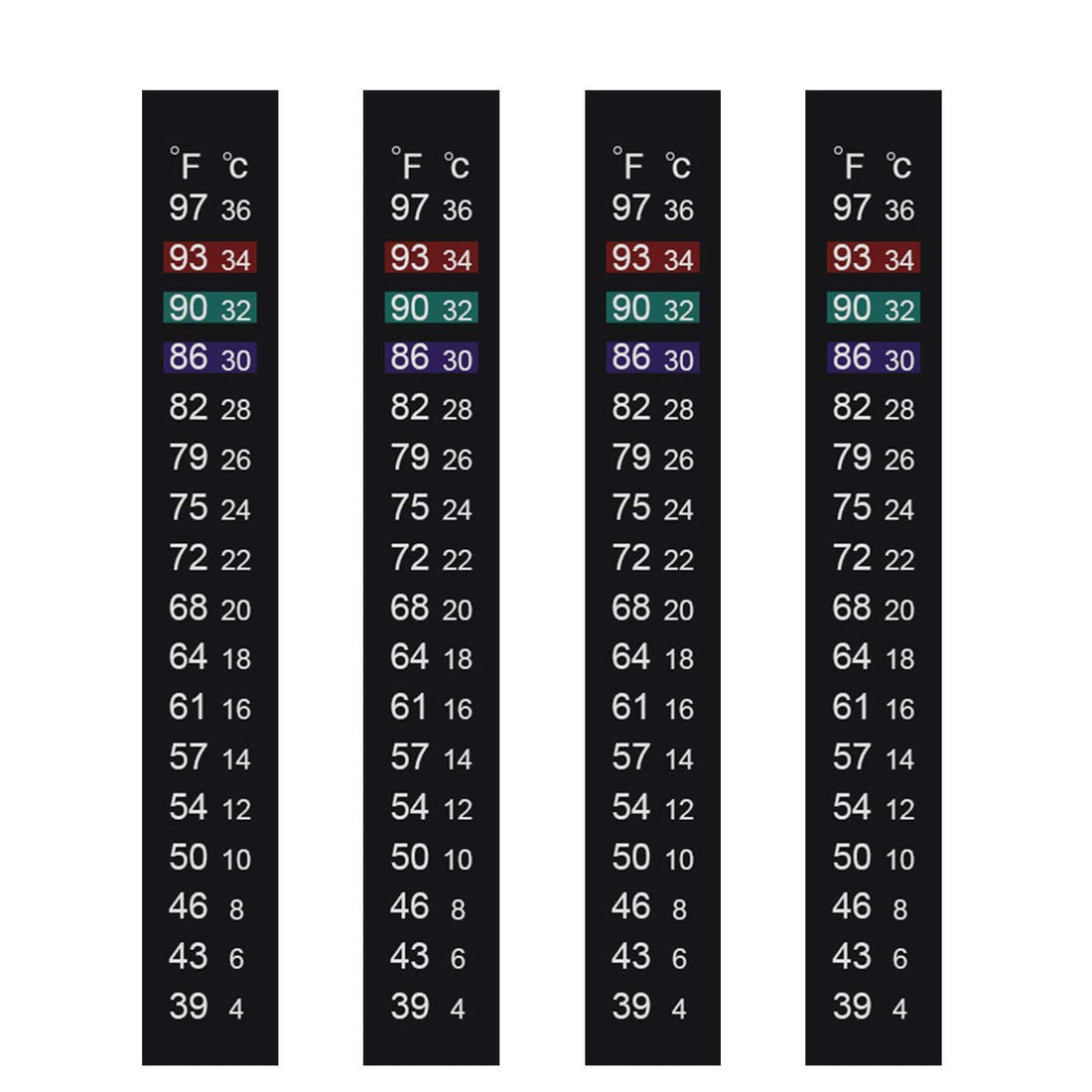 Aquarium Thermometer Strips, Fish Tank Thermometer Sticker 4 PCS