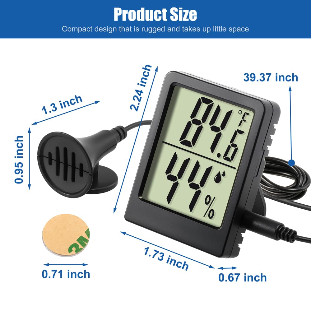 Reptile Thermometer Hygrometer LCD Digital Terrarium Thermometer