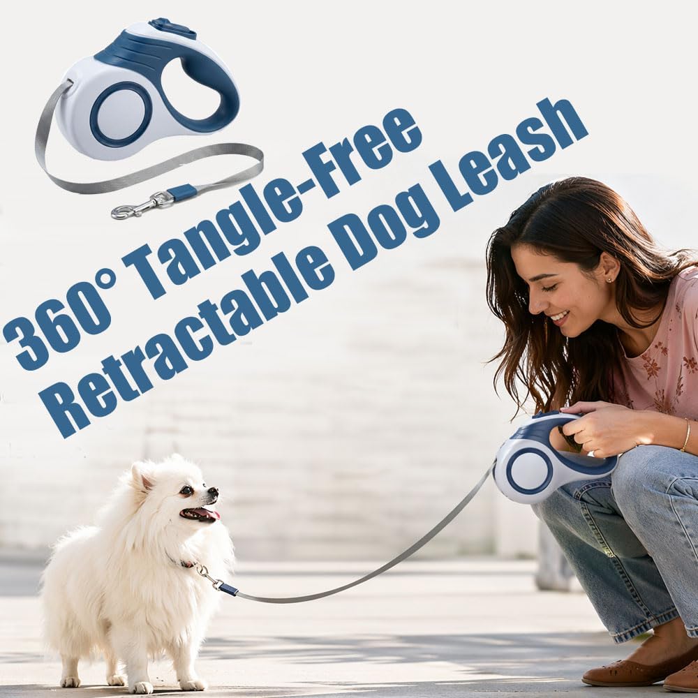 360° Tangle-Free Retractable Pet Leash,16ft for Dogs and Cats
