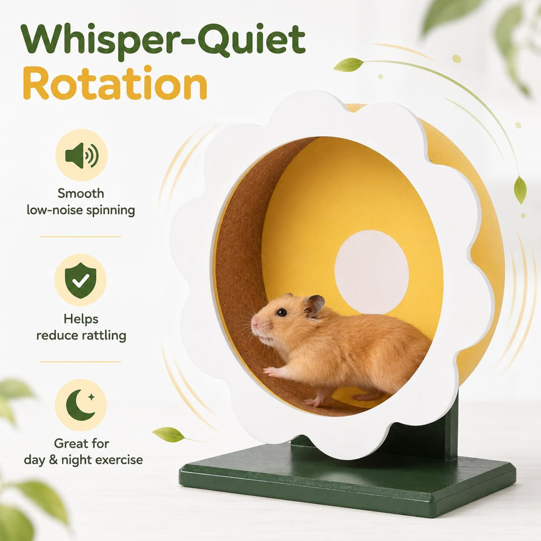Novabright 9 Inch Hamster Wooden Silent Wheel