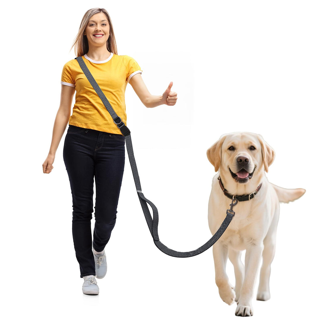 Hands Free Dog Leash,Galaxy Reflective Crossbody Leash